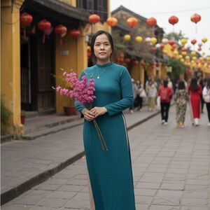 Áo dài Vietnamese A Timeless Legacy in Teal 🌿